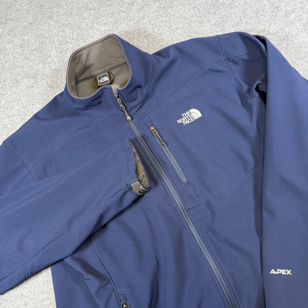 The North Face Apex Jacket Mens 2XL Blue Softshell Full Zip Windbreaker AL5C